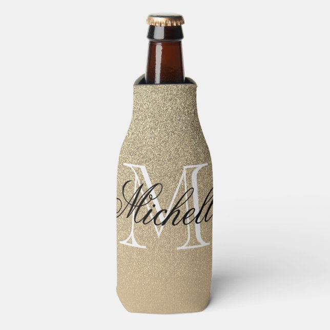 Rafraichisseur De Bouteilles Monogramme Parties scintillant d'or (Bottle Devant)