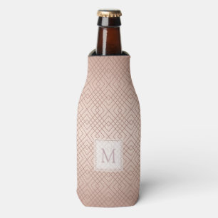 Rafraichisseur De Bouteilles Monogramme rose de motif d'or de luxe
