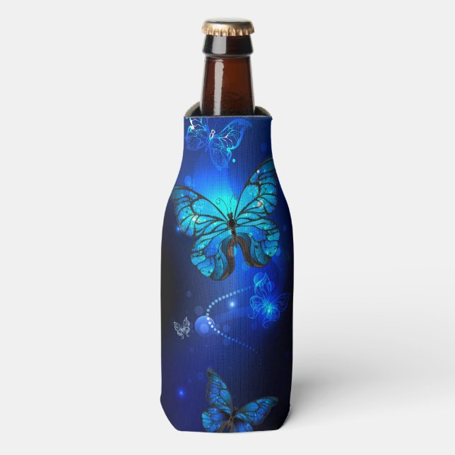 Rafraichisseur De Bouteilles Morpho Butterfly in the Dark Background (Bottle Devant)