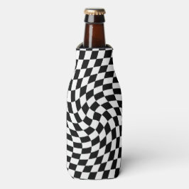 Rafraichisseur De Bouteilles Motif À damiers dépoli noir et blanc