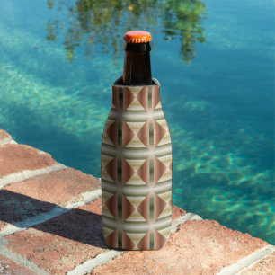 Rafraichisseur De Bouteilles Motif artistique rayé de couleurs marron, vert et