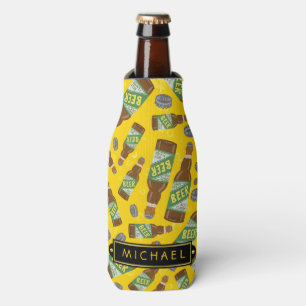 Rafraichisseur De Bouteilles Motif de biberon avec bulles rétro avec nom