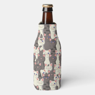 Rafraichisseur De Bouteilles Motif de chats blancs et gris