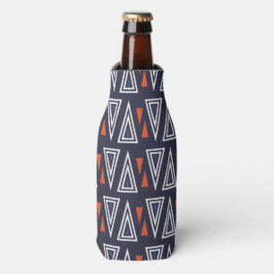 Rafraichisseur De Bouteilles Motif de triangles géométriques bleu foncé et roug