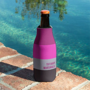 Rafraichisseur De Bouteilles Motif gris rose et gris foncé pourpre rayures