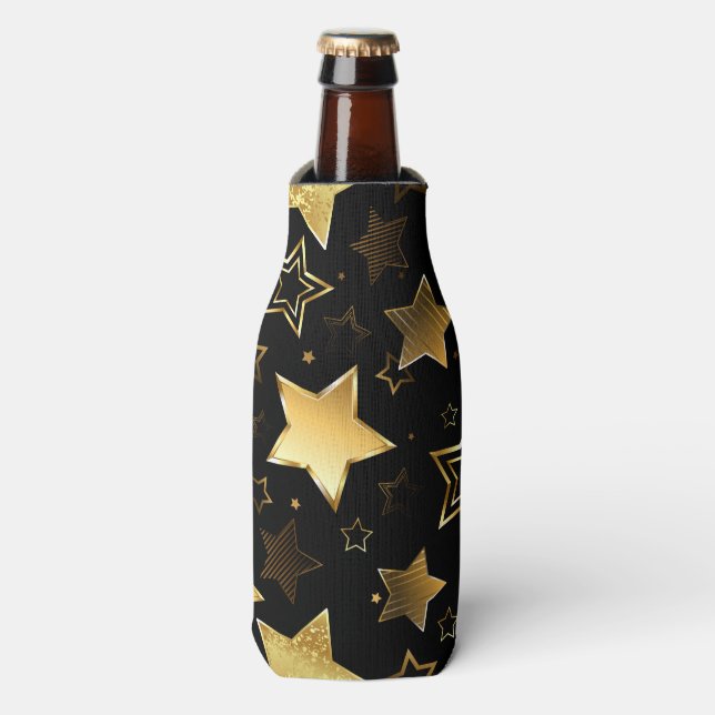 Rafraichisseur De Bouteilles Motif sans couture avec étoiles d'or (Bottle Devant)