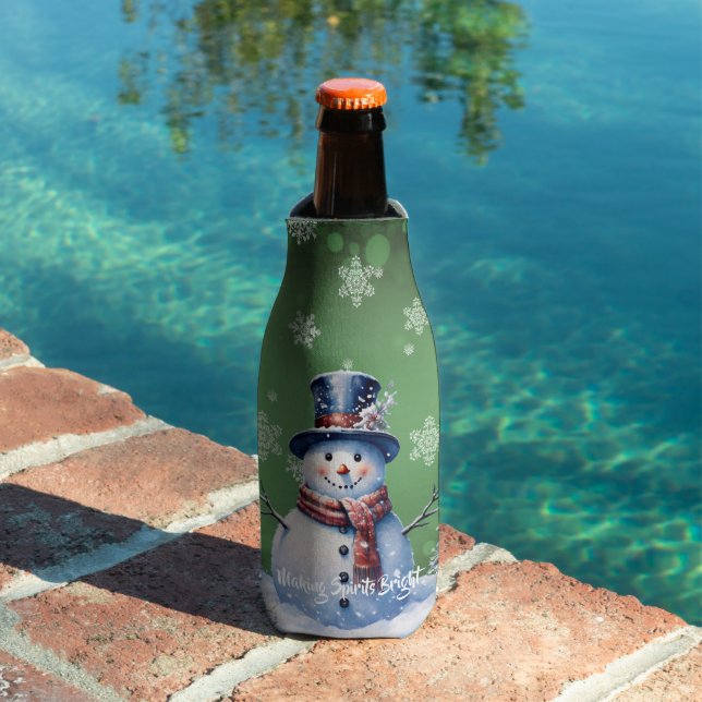 Rafraichisseur De Bouteilles Noël de la forêt d'hiver | Green (Piscine in situ)