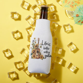 Rafraichisseur De Bouteilles Nom de la Personnaliser Guitare avec tournesol