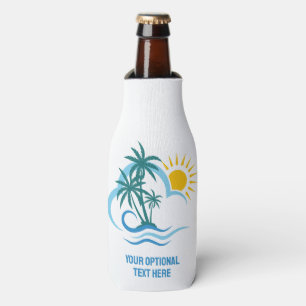 Rafraichisseur De Bouteilles Nom et texte personnalisés Îles tropicales
