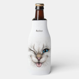Rafraichisseur De Bouteilles Nom personnalisé Chat à plume