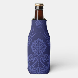 Rafraichisseur De Bouteilles Papier peint bleu fleuri damassé de luxe