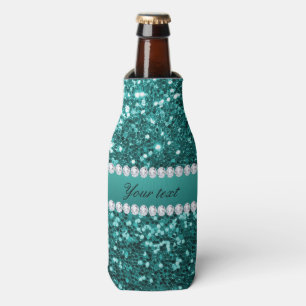 Rafraichisseur De Bouteilles Parties scintillantes turquoises chics et diamants