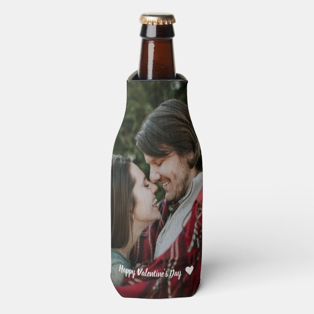Rafraichisseur De Bouteilles Photo personnalisée d'un couple d'Heureuses Sainte (Bottle Devant)