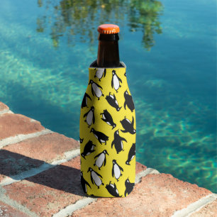 Rafraichisseur De Bouteilles Pingouin blanc motif jaune arrière - plan