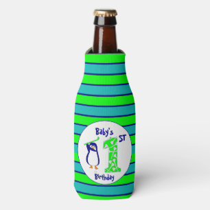 Rafraichisseur De Bouteilles Pingouin jouant au golf du premier anniversaire du