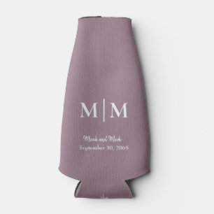 Rafraichisseur De Bouteilles Plum Monogramme & Noms Mariage Tall Can Cooler