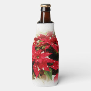 Rafraichisseur De Bouteilles Poinsettias Festive Rouge Blanc Floral