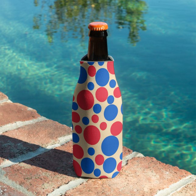 Rafraichisseur De Bouteilles Points Rouge Et Bleu Sur Tan (Piscine in situ)