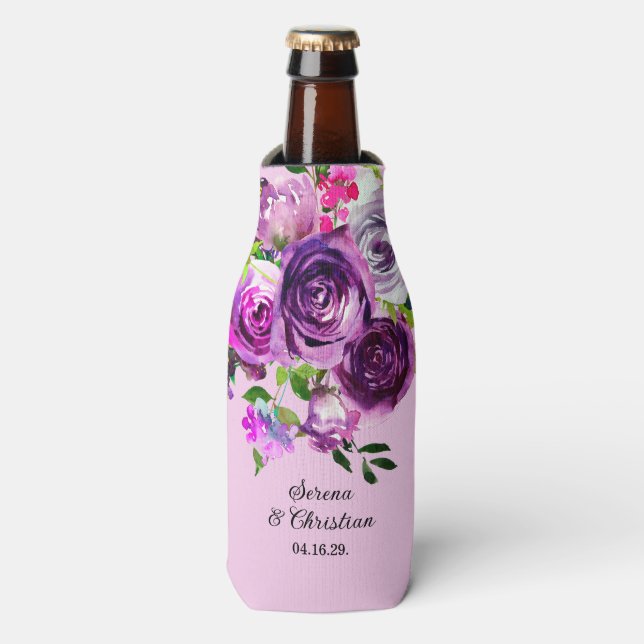 Rafraichisseur De Bouteilles Purple Floral Wedding (Bottle Devant)