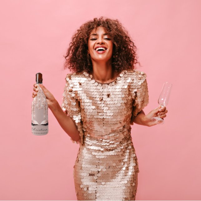 Rafraichisseur De Bouteilles Quinceañeras Sweet 16e 15e Glitte nuptiale (Quinceañeras Sweet 16th 15th Bridal Sparkly Glitter Bottle Cooler)