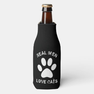 Rafraichisseur De Bouteilles Real Men Love Cats Texte Personnalisé