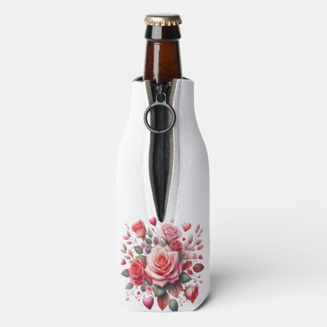 Rafraichisseur De Bouteilles Rose Bouquet Floral Design-62103 (Bouteille Dos)