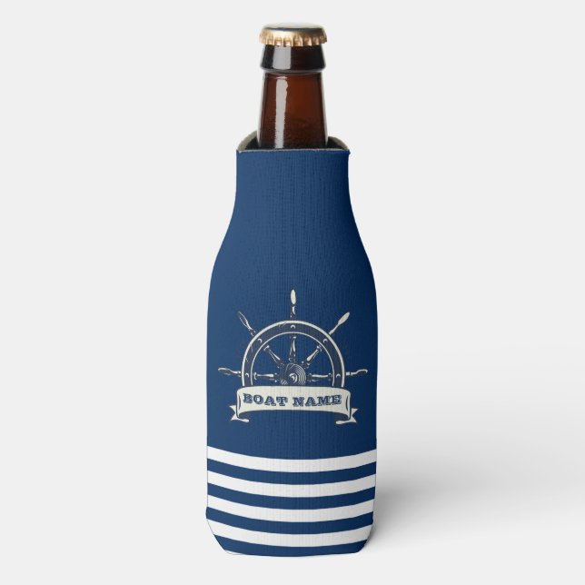 Rafraichisseur De Bouteilles Roue nautique, Bleu de la Marine (Bottle Devant)