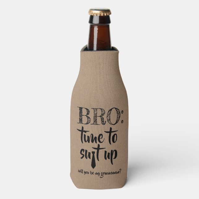 Rafraichisseur De Bouteilles Suit Up - Drôle Groomsman Proposition (Bottle Devant)