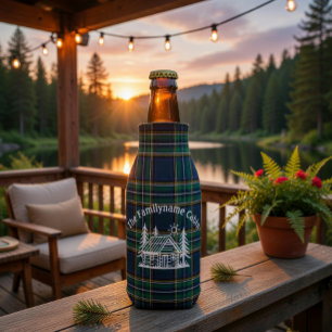 Rafraichisseur De Bouteilles Tartan de cabane familiale personnalisé