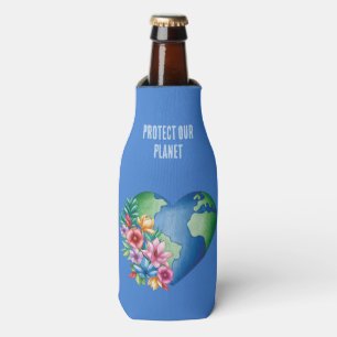 Rafraichisseur De Bouteilles Texte personnalisé Planète Terre Coeur
