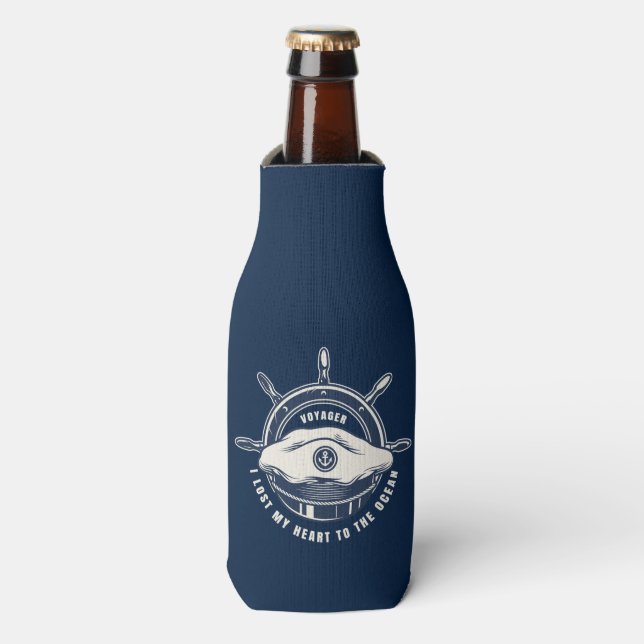 Rafraichisseur De Bouteilles Thème nautique Marine Bleu (Bottle Devant)