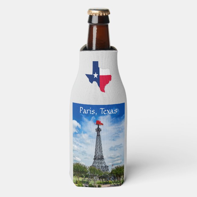 Rafraichisseur De Bouteilles Tour Eiffel, Paris, Texas, Casquette Red Cowboy, (Bottle Devant)