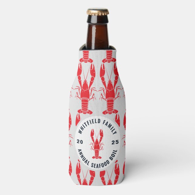 Rafraichisseur De Bouteilles Toute occasion Famille Homard Bouille Personnalisé (Bottle Devant)