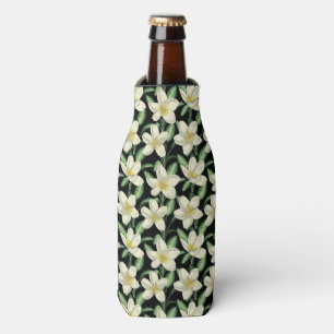 Rafraichisseur De Bouteilles Tropical continu motif fleurs blanches feuille ver