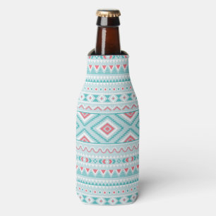 Rafraichisseur De Bouteilles Turquoise et Motif tribal aztèque rose