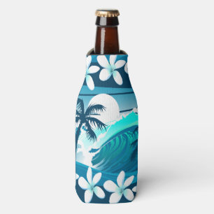 Rafraichisseur De Bouteilles vague de surf tropicale avec palmiers
