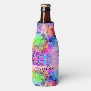 Rafraichisseur De Bouteilles "verre souillé de mosaïque abstraite colorée",