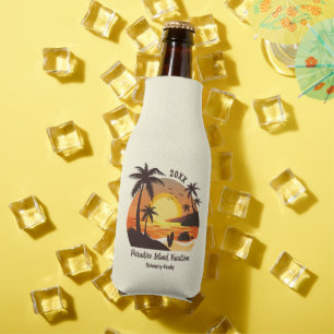 Rafraichisseur De Bouteilles Vintage Beach Sunset Vacation surf orange brown