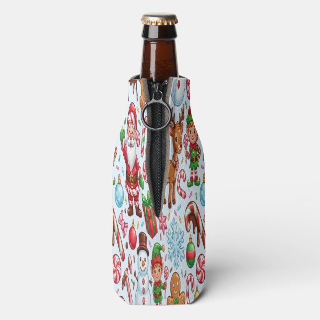 Rafraichisseur De Bouteilles Vintage Retro Red Candy Cane Wonderland Christmas (Bouteille Dos)