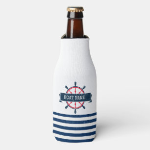 Rafraichisseur De Bouteilles Volant de bateau nautique, rayures bleu marine