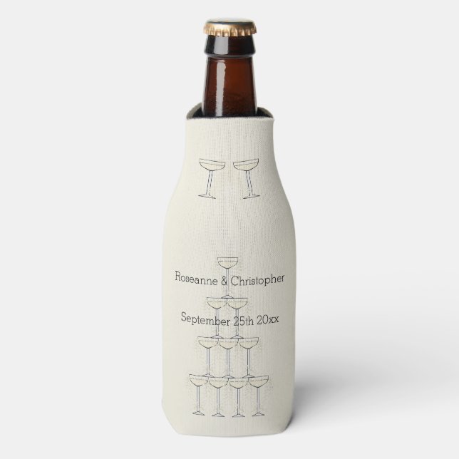 Rafraichisseur De Bouteilles Wedding Bottle Cooler Champagne Glasses (Bottle Devant)