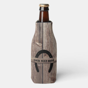 Rafraichisseur De Bouteilles Western Cowboy Patiné Grange Wood Horseshoe