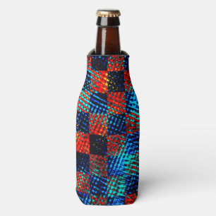 Rafraichisseur De Bouteilles Xadrez laranja, azul, faux sujo ou manchado.