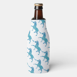 Rafraichisseur De Bouteilles Zèbre Bleu et Silhouette Blanche