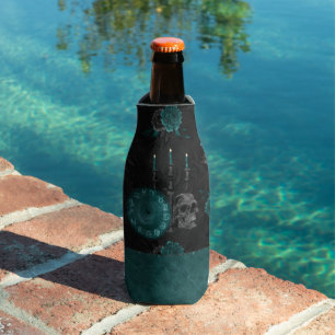 Rafraichisseur De Bouteilles Zodiac Magie   Turquoise foncé vert crâne gothique