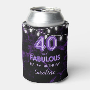 Rafraichisseur De Cannettes 40 & Fabuleux Anniversaire violet noir éclairs de