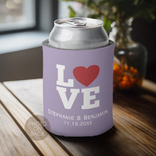 Rafraichisseur De Cannettes Amour avec un coeur rouge vif Mariage personnalisé