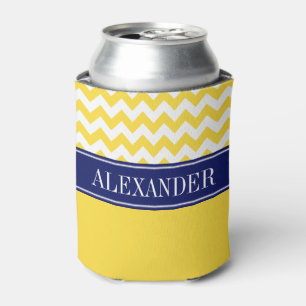 Rafraichisseur De Cannettes Ananas Jaune Chevron Blanc CB Marine Monogramme