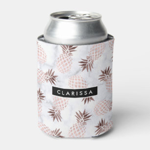 Rafraichisseur De Cannettes ananas rose d'or de marbre blanc moderne élégant