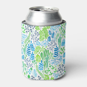 Rafraichisseur De Cannettes Aquarelle fleurie doodles blanc